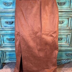 HALARA Brown Pencil midi Skirt NWT